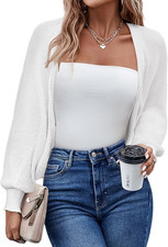 Cardigan Donna Maglione Corto Cerniera Leggero Giacca in Maglia Elegante Golfino