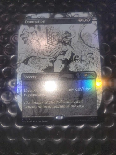 Spider-Man Secret Lair MTG   Venom Unleashed Inks Foil  Damnation
