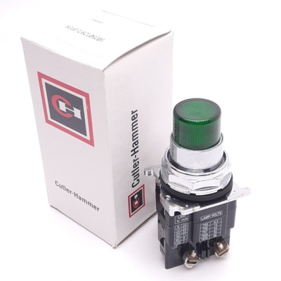 Cutler-Hammer 10250T297LGP2A Illuminated Pushbutton, 30.5mm, 1NO 1NC, 120V LED