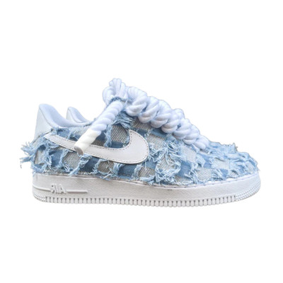 Nike Air Force 1 Rope Custom Denim Jeans Hellwäsche