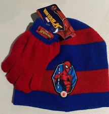 Marvel Spider-Man Kids Beanie/Toque and Gloves -new
