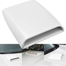 Universal Car Decorative Air Flow Intake Hood Scoop Vent Turbo Bo Color: White