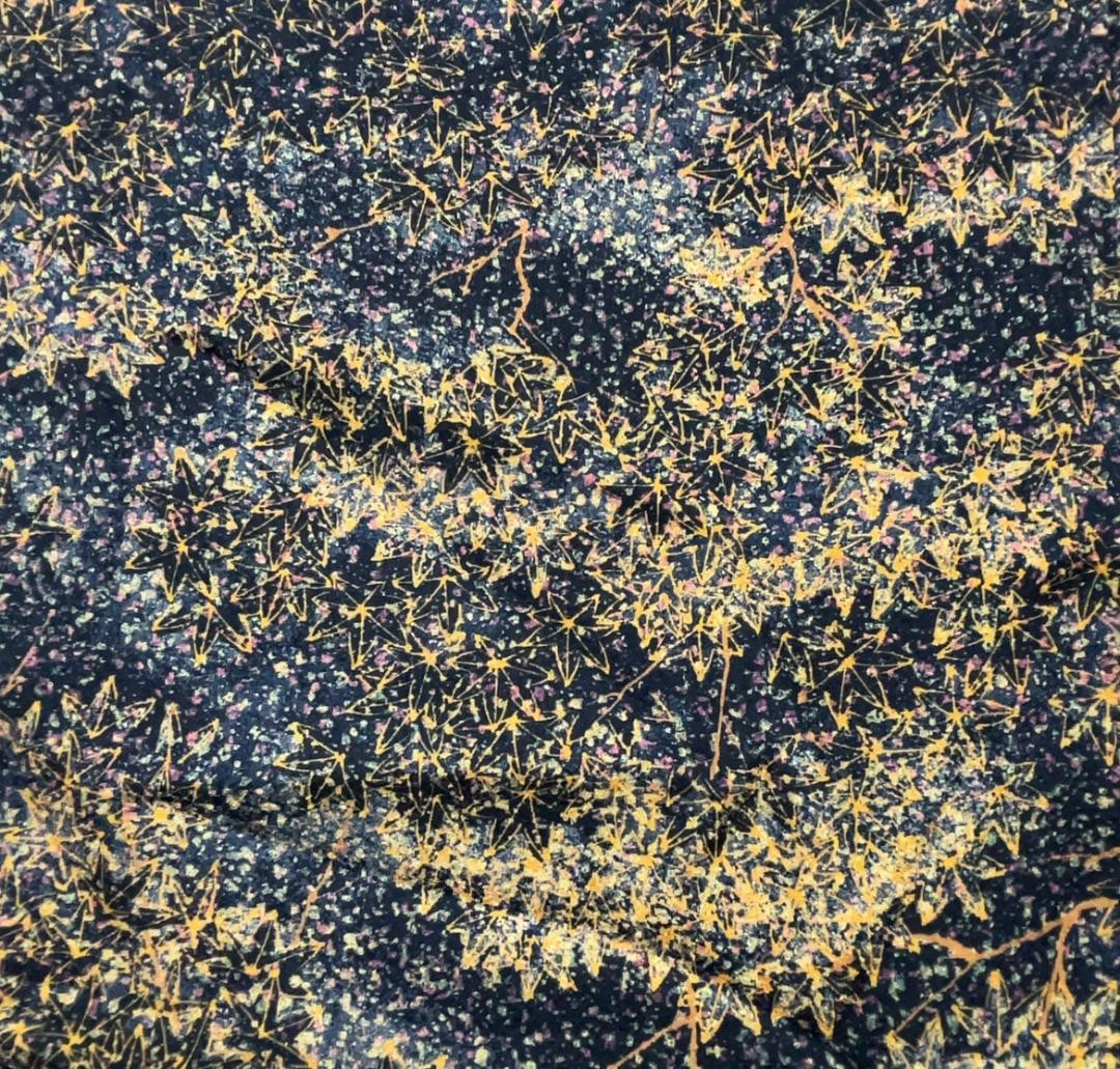 Kimono Small Pattern Navy Orange Lining Used Size… - image 4