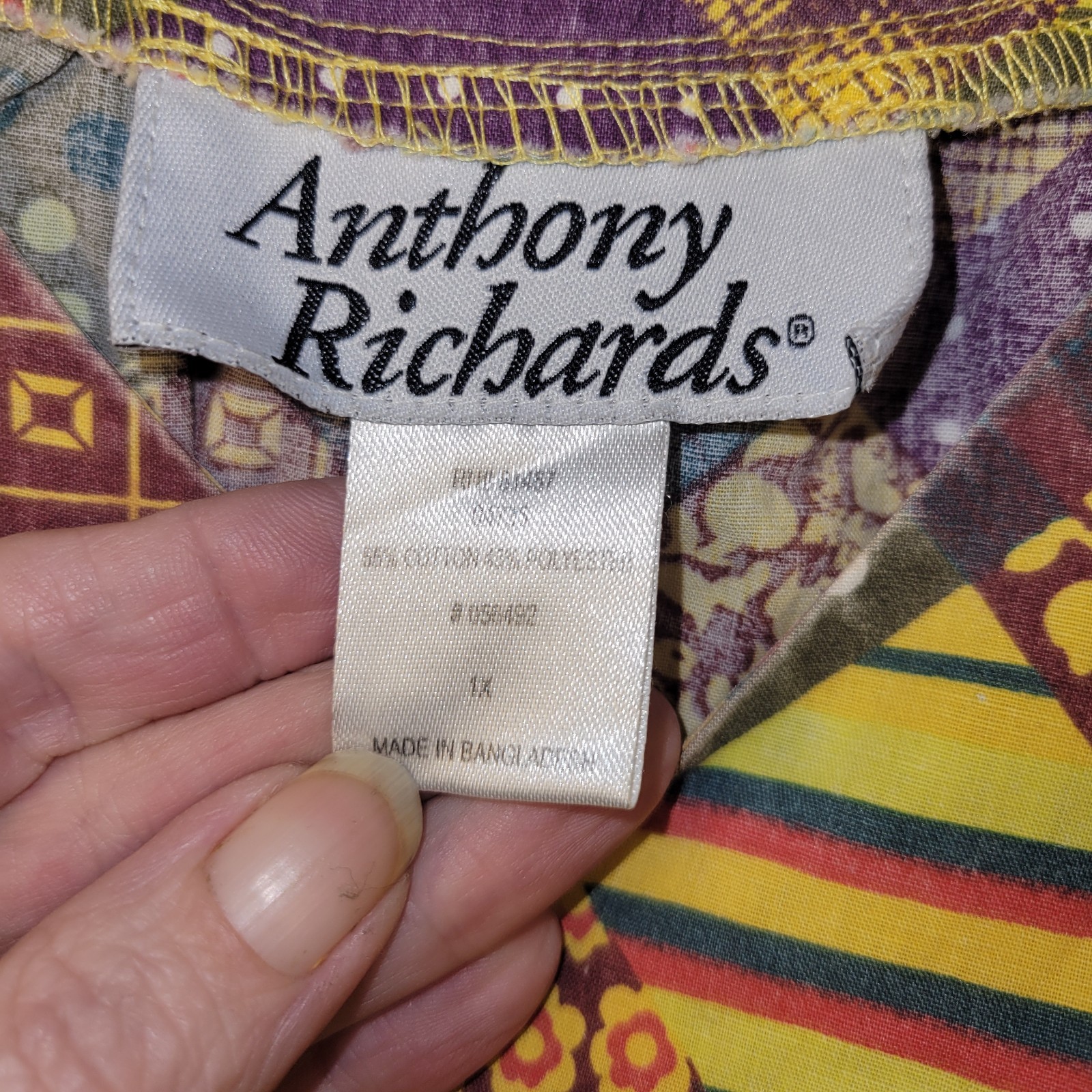 Anthony Richards 1X Patchwork Print Maxi Dress Co… - image 4