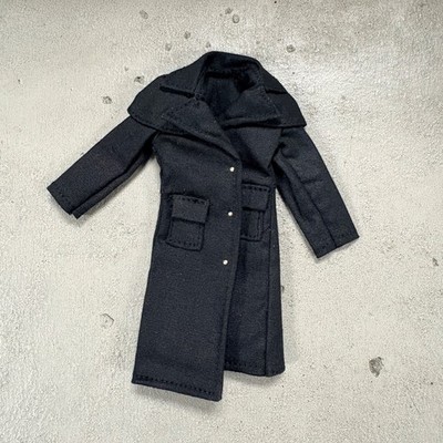 PB-LTC-DU-BLK: 1/12 Black Wired Fabric Western Duster Coat for 6'' action figure