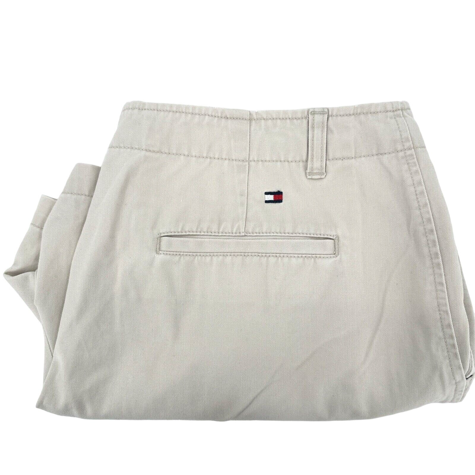 Tommy Hilfiger Womens Light Khaki Chino Shorts Size 14 Coastal Cotton Classic