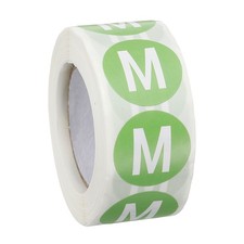 1000Pcs Clothing Size Stickers Labels Rolls (M Cyan),