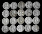 Franklin Half Dollar Roll (20 Coins)  90% Silver (1950-63) Lot C47
