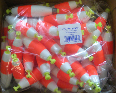 #ad Betts B4BW 50RW 3quot; Weighted Snap On Foam Float Red White Bag of 50 $59.37