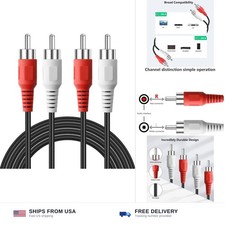 RCA Cables, 2RCA Male to 2RCA Male Stereo Audio Subwoofer Cable Dual Shielded...