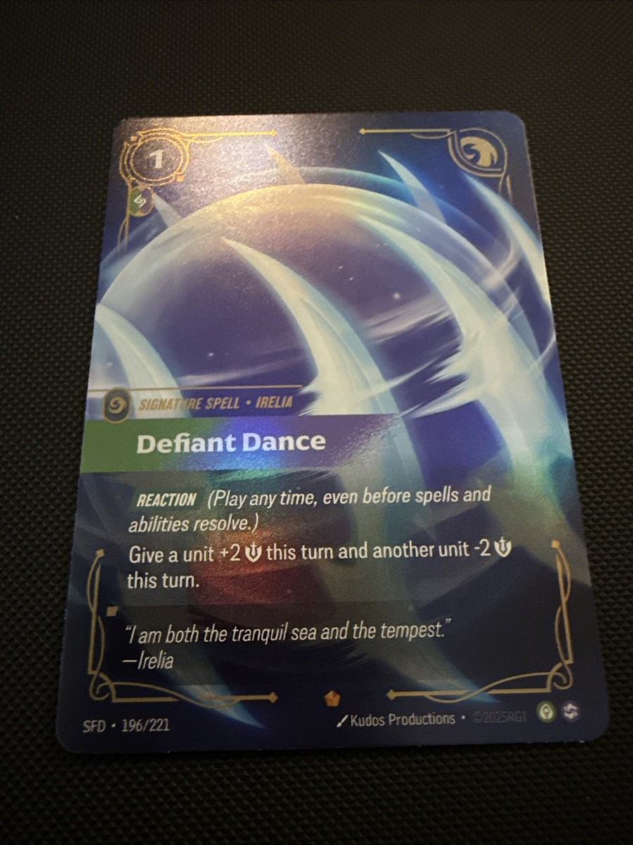 Defiant Dance Signature Spell Card Irelia SFD 196/221 Riftbound