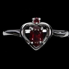 925 Sterling Silver Ring Oval Ruby 6x4mm Rhodolite Garnet Gemstone Jewelry Sz 9