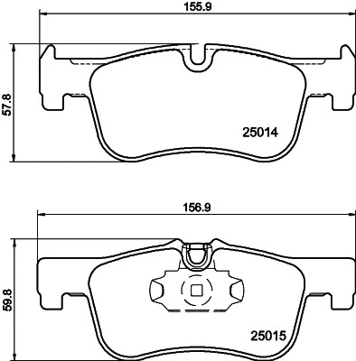 BRAKE PAD SET DISC BRAKE 8DB 355 020-201 FOR BMW B37D15A B38B15A 1.5L 3cyl 2.0L - Image 2 of 4