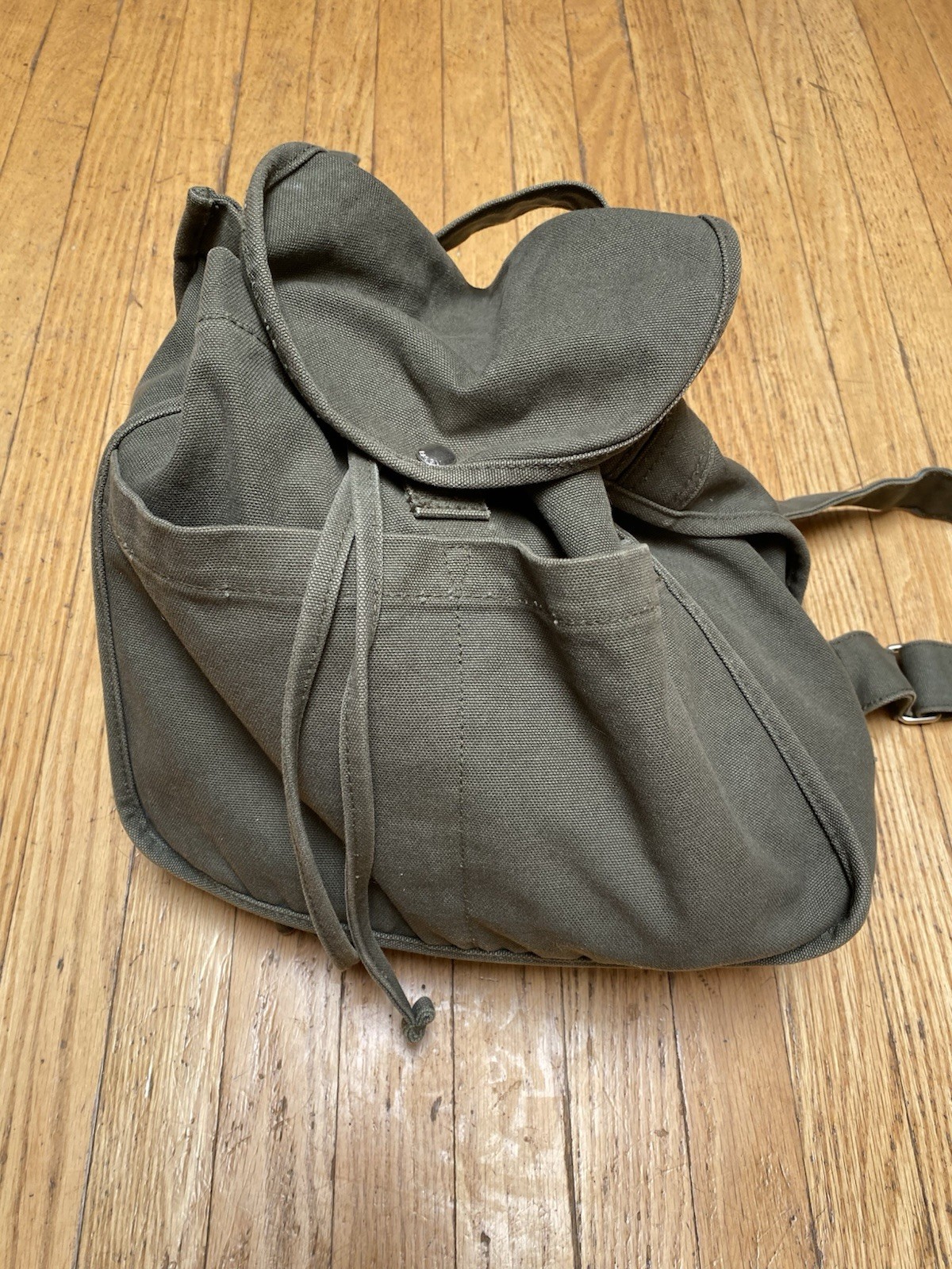 Baggu Green Canvas Drawstring Backpack - image 5