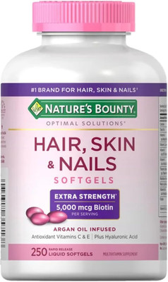Nature's Bounty Extra Strength Hair, Skin & Nails 5000mcg Biotin - 250 Tablets
