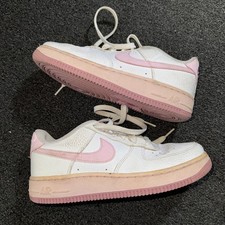 Nike Pink White Air Force 1 Kids Size 4.5 Youth