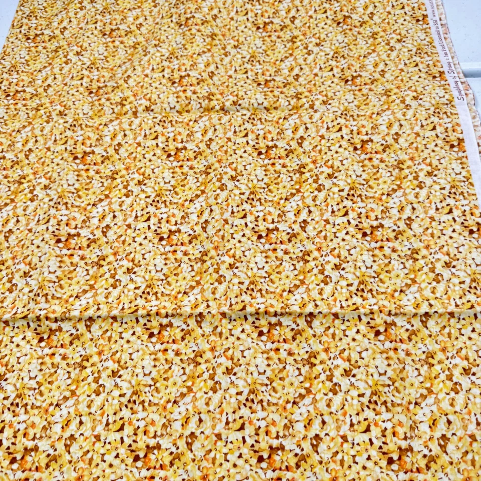 SSI fabric yellow floral symphony of spring quilting cotton 42x73 2 yards - Image 4 of 4