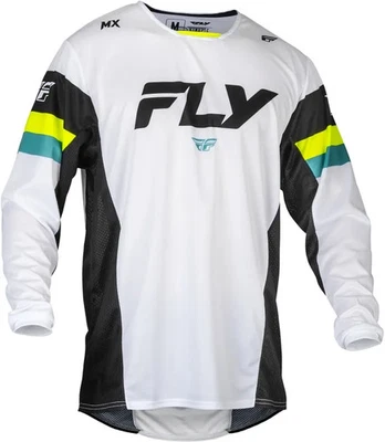 FLY RACING Kinetic Prix Jersey Hemd weiß/schwarz/Hi Vis Gr. XXL Motocross MX MTB - Bild 1 von 4