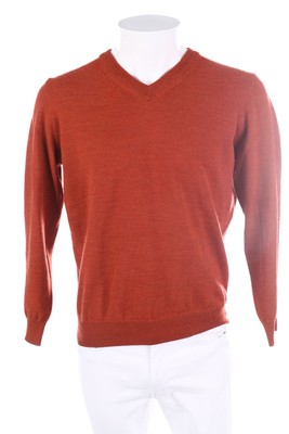 Ohne Label V-Neck-Pullover 50 Orange