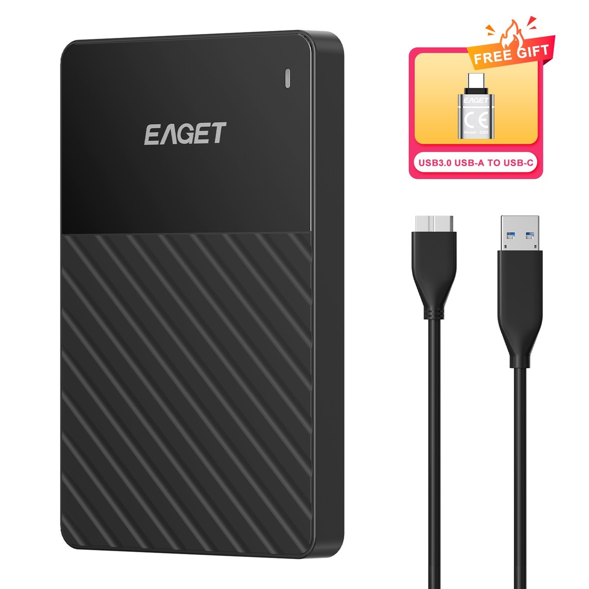 EAGET 500GB 1TB External Hard Drive Portable HDD USB 3.0 for PC
