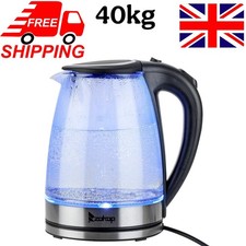 Glass Electric Kettle 1.8L Blue LED Illuminated Jug 1500W  UK