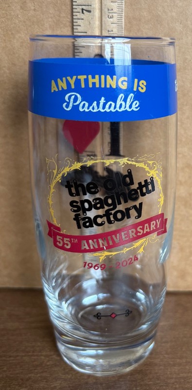 The Old Spaghetti Factory 55th Anniversary Mizithra Beer Soda Drinking Glass
