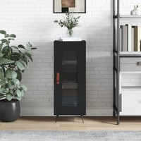 Schmales Sideboard Kommode Schwarz 34,5X34X90 Cm Holzwerkstoff
