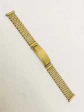VINTAGE MEN'S GOLD TONE KREISLER MESH 15.7MM WATCH BAND LOT 1604