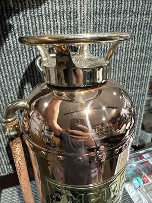 Antique Vintage Empire Elmira NY Copper/ Brass Fire Extinguisher-Polished Empty