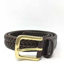 Fossil Dress Belt Mens Size 38 Brown Woven Br...