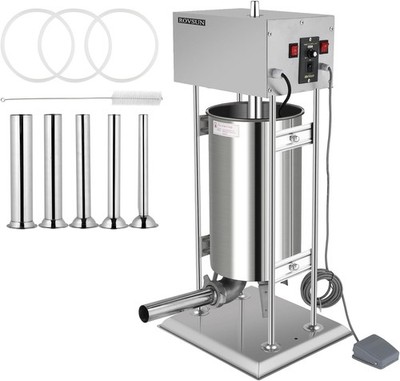 Vertical Electric Adjustable Speed Sausage Filler Stuffer, 15.4LBS/10L Capacity