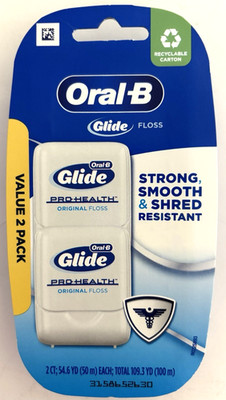 Oral B Glide Pro Health Original Dental Floss 2 Pack 109.3 Yd Old Version New