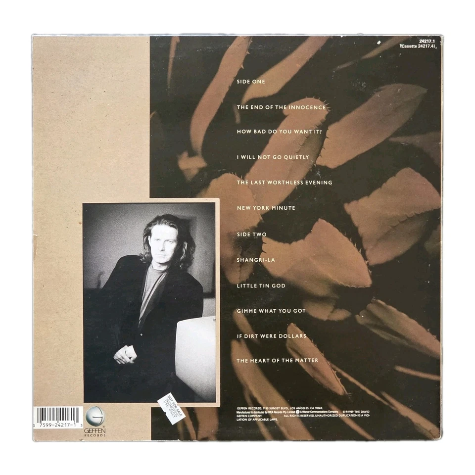 DON HENLEY (EAGLES) "The End Of The Innocence" AUSSIE 10Tk LP w/NEW YORK MINUTE - Image 2 of 4