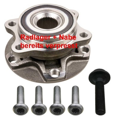 Radlager + Radnabe vorn (vormontiert) für 2.0 TDI AUDI A6 (4F,C6) 85mm Radlager