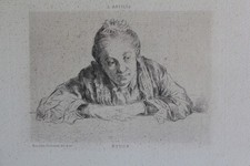Marcellin DESBOUTIN women's drypoint engraving leaning (69511)