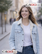 NEW LEVI'S EX BOYFRIEND  S SMALL  DENIM LEVIS SHERPA WOMEN JACKET 361370031