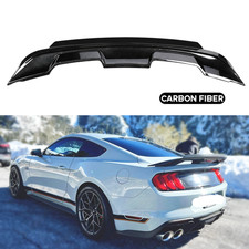 Fits 2015-2023 Ford Mustang Gt Coupe Carbon Fiber Wicker Bill Trunk Spoiler Wing