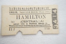 1960 Hamilton Platform Railway Train LMS Ticket