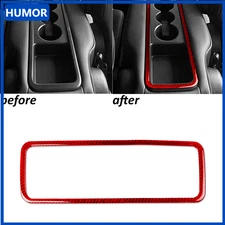 Red Carbon Fiber Rear Seat Water Cup Holder Frame Trim For Honda Odyssey 2018-25