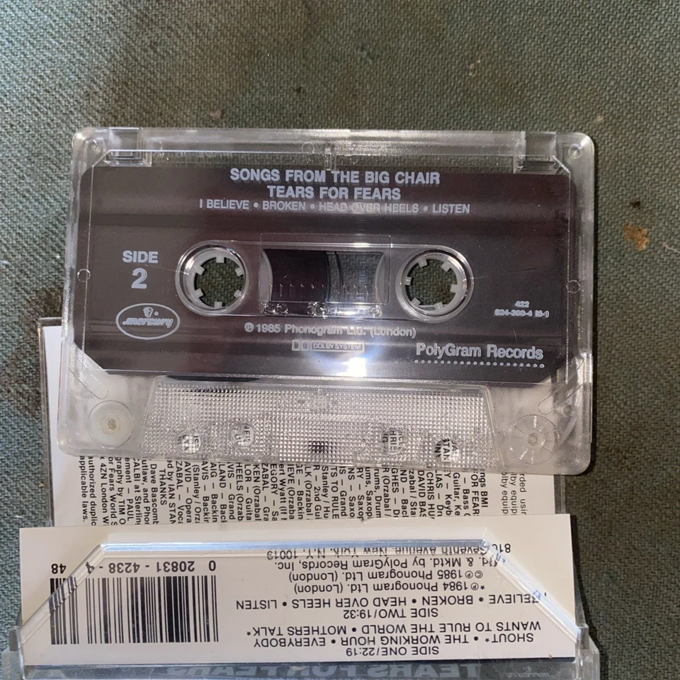 Tears For Fears - Songs From The Big Chair - Cassette Tape - Tested - Image 4 of 4