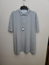 NEW Johnnie-O Linxter Men's White/Navy Striped Polo Shirt 2XL NWT 118