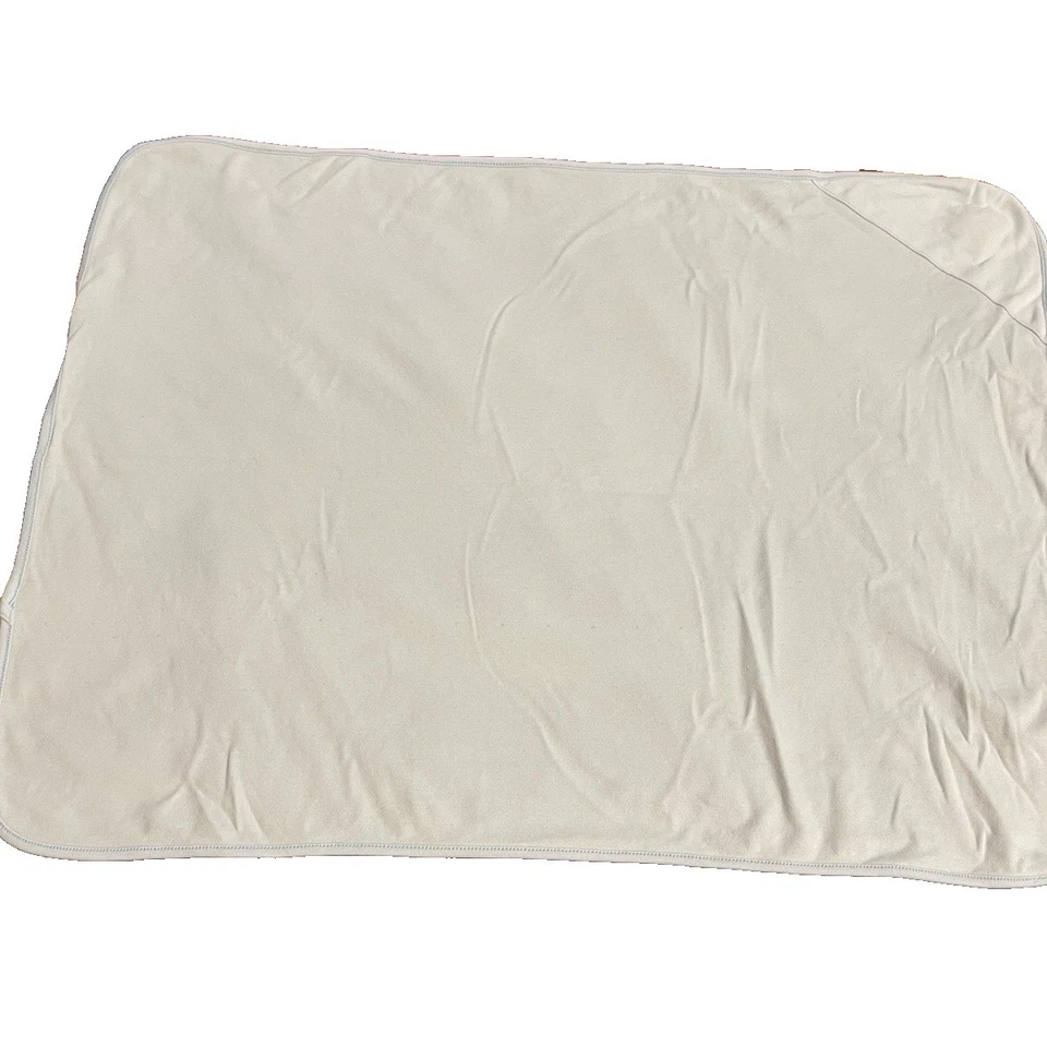 Little Me Blue Monkey Blanket Cotton Brown Embroidery Stars Car 21x30 - Image 3 of 4