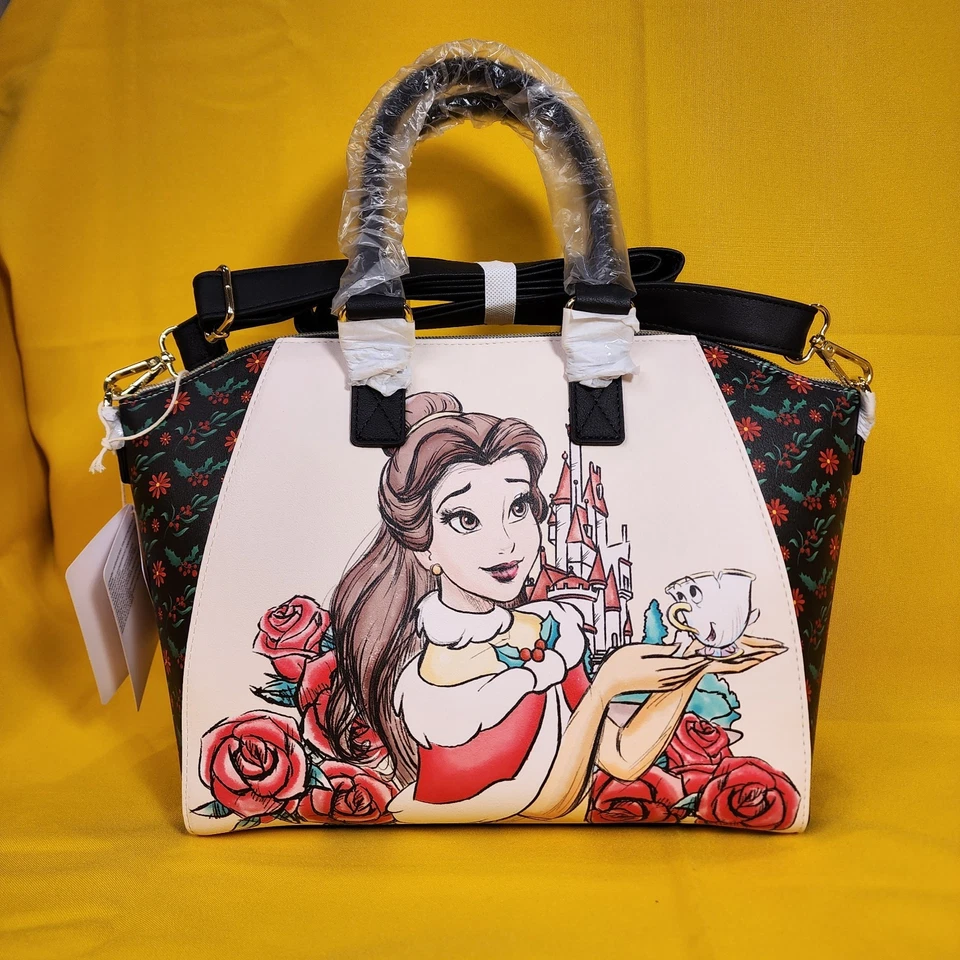 Bolsa satchel Loungefly Disney Princesa A Bela e a Fera Belle Chip férias - Imagem 3 de 4