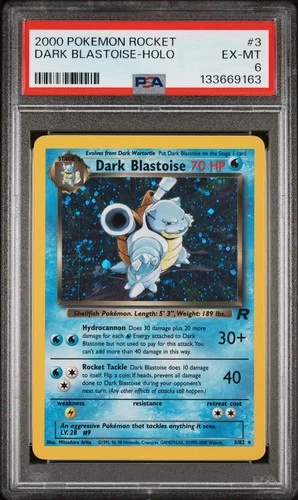 133669163 Dark Blastoise 2000 Pokemon Team Rocket 3 Holo PSA 6