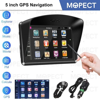 MOPECT 8GB Sat Nav UK Car Touch Screen Truck NEW UK & EU Maps FM Free Lifetime Map 2025