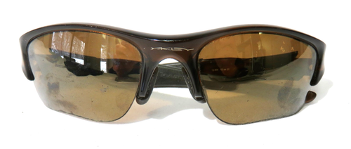 Oakley Flak 12-904 Sunglasses 63-20 Rootbeer plastic frame w/ gold logos - Picture 6 of 11