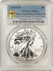 2019-W PROOF AMERICAN SILVER EAGLE, ENHANCED REVERSE, 1 OZ .999 - PCGS PR-69