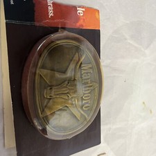 Brass Longhorn Belt Buckle - 1987 Vintage Marlboro Promo          .A100