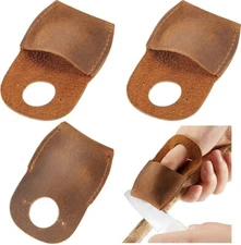 Leather Thumb Guard, Finger Protector, Carpenter Carving Accessories 3 Pcs set