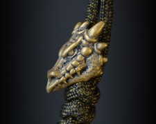 Paracord Lanyard Beads Bronze bead Knife Lanyard Bead charms - Dragon head
